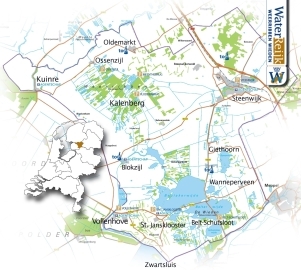 Overzichtskaart marketing oost WaterReijk Weerribben Wieden